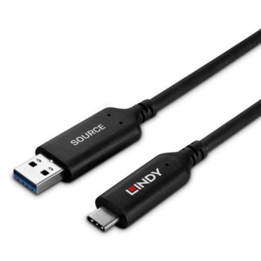 Cable USB Lindy 43395 10m USB A a USB C USB 3.2 Gen 1 5 Gbit/s Negro