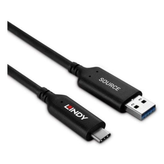 Cable USB Lindy 43395 10m USB A a USB C USB 3.2 Gen 1 5 Gbit/s Negro