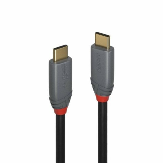 Cable USB-C Lindy 36903 2m chapado en oro USB 3.2 Gen 2 20Gbit/s 100W Negro