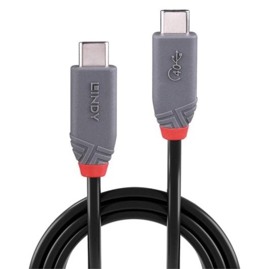 Cable USB Lindy 36947 USB4 Gen 3x2 0,8m USB C a USB C Negro Contactos Oro