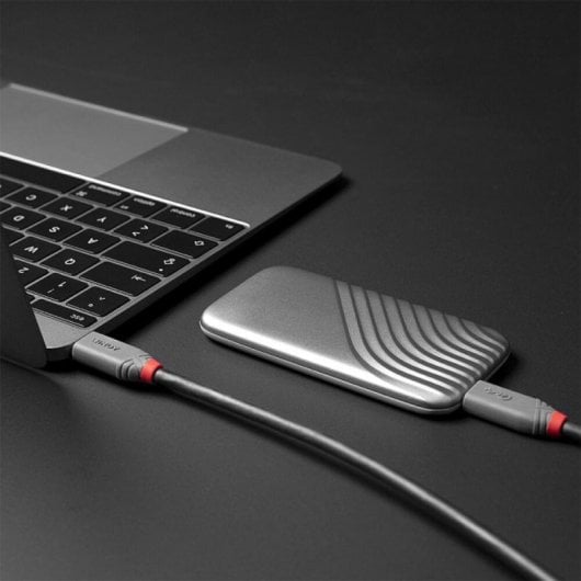 Cable USB Lindy 36947 USB4 Gen 3x2 0,8m USB C a USB C Negro Contactos Oro