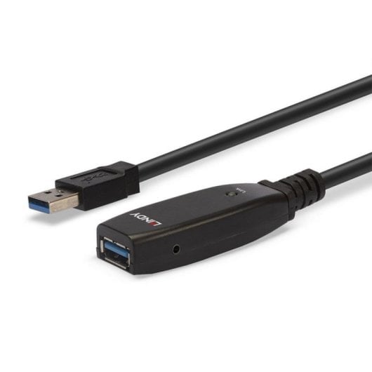 Cable USB Lindy 43322 15m USB 3.2 Gen 1, USB A macho a USB A hembra, Negro
