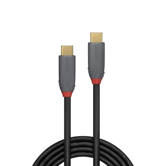 Cable USB C Lindy 36902 1,5m 10Gbps Chapado Oro Negro/Gris PVC RoHS