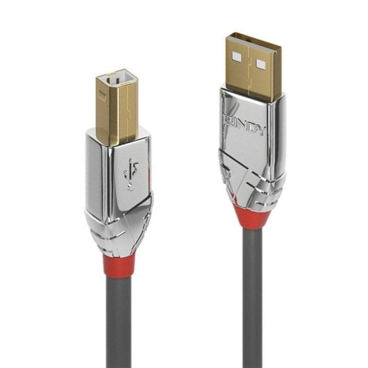 Cable USB Lindy 36644 5m USB 2.0 USB A macho a USB B macho contactos chapados en oro gris