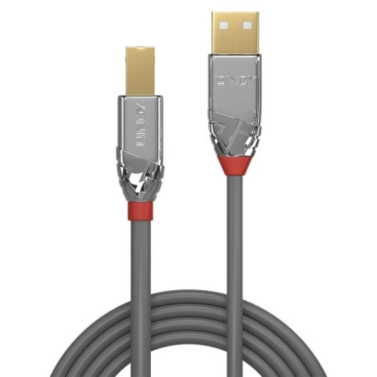 Cable USB Lindy 36644 5m USB 2.0 USB A macho a USB B macho contactos chapados en oro gris