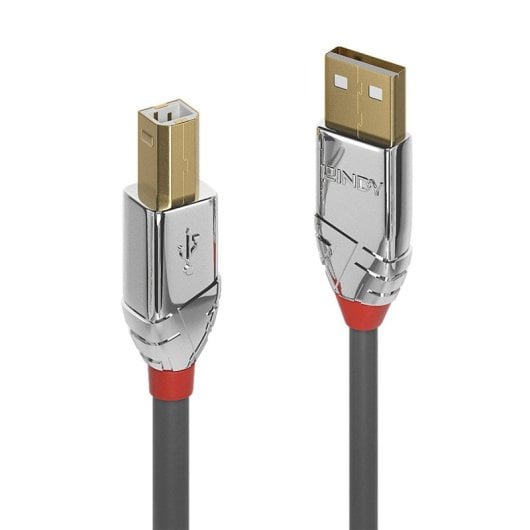 Cable USB Lindy 36644 5m USB 2.0 USB A macho a USB B macho contactos chapados en oro gris