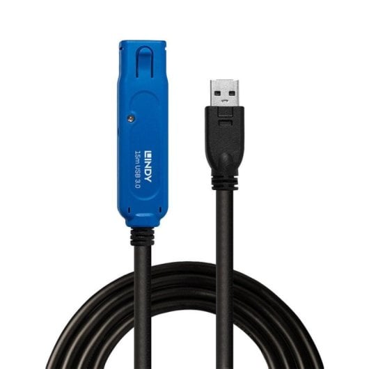 Cabo USB Lindy 43229 15m USB 3.2 Gen 1 USB A Macho para USB A Fêmea Preto
