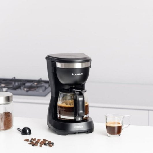 Cafetera de filtro Taurus Verona 6 0,6L 600W Negro Acero Inoxidable Sistema Antigoteo