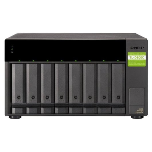 QNAP TL-D800C NAS 8 Baías USB 3.2 Gen2 Hot-Swap SATA 6Gb/s Preta/Cinzento