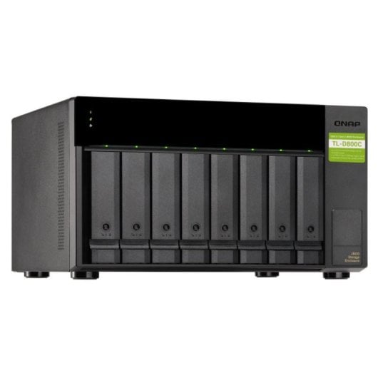 QNAP TL-D800C NAS 8 Baías USB 3.2 Gen2 Hot-Swap SATA 6Gb/s Preta/Cinzento