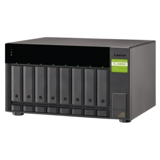 QNAP TL-D800C NAS 8 Baías USB 3.2 Gen2 Hot-Swap SATA 6Gb/s Preta/Cinzento
