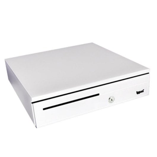 Cajón de efectivo iggual IRON-3W IGG315767 Blanco 405x420x100mm 12V cierre 3 posiciones