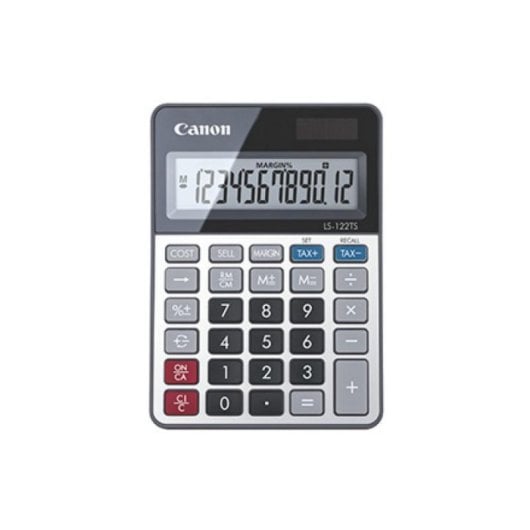 Tischrechner Canon LS-122TS Grau 12-stellig Batterie/Solar