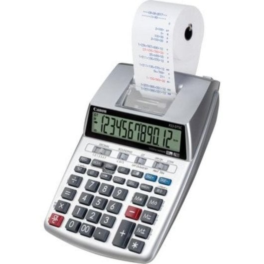 Calculadora de impresión Canon P23-DTSC 12 dígitos Reloj y cálculo de impuestos Plata