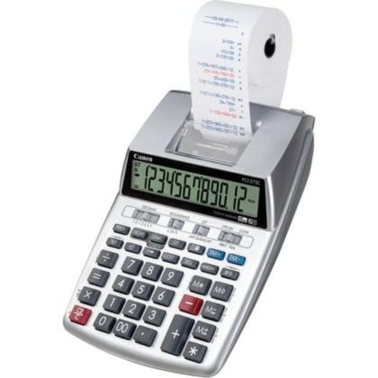 Calculadora de impresión Canon P23-DTSC 12 dígitos Reloj y cálculo de impuestos Plata