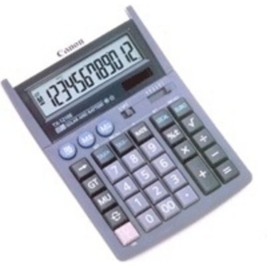 Calculadora Canon TX-1210E 12 Dígitos Pantalla Inclinada Conversión Euro Lila Escritorio