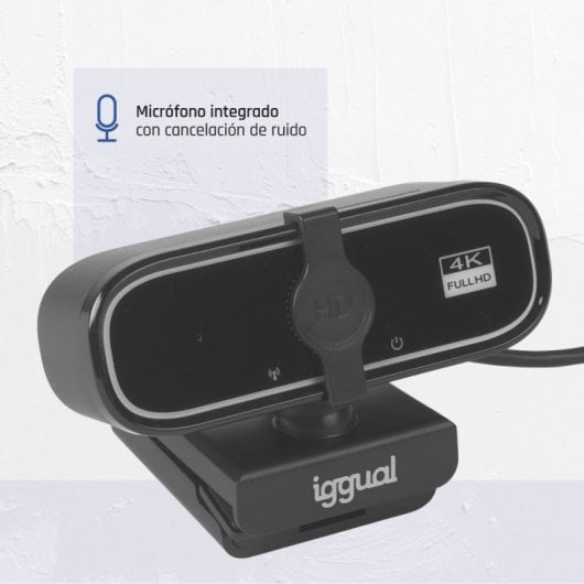 Webcam iggual USB 4K UHD WC3840 Business Pro View 8MP Enfoque Auto Cancelación Ruido