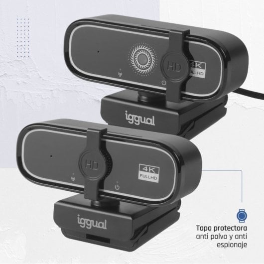Webcam iggual USB 4K UHD WC3840 Business Pro View 8MP Enfoque Auto Cancelación Ruido