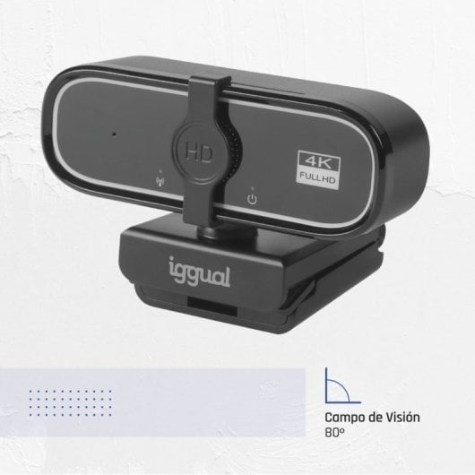 Webcam iggual USB 4K UHD WC3840 Business Pro View 8MP Enfoque Auto Cancelación Ruido