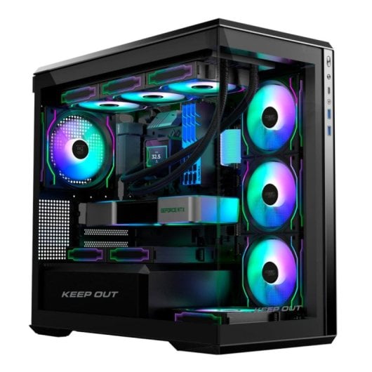 Caja PC Gaming KeepOut XC-905 PRO+ ARGB Cristal Templado Micro ATX/ITX Fuente Incluida