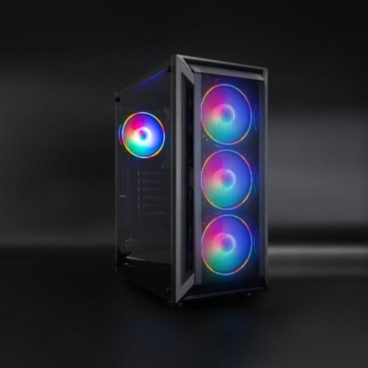 Caja Semitorre Gaming Ragnärok TQGCC101-B ATX Vidrio Templado 4 Ventiladores Negro
