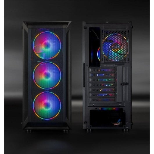 Caja Semitorre Gaming Ragnärok TQGCC101-B ATX Vidrio Templado 4 Ventiladores Negro