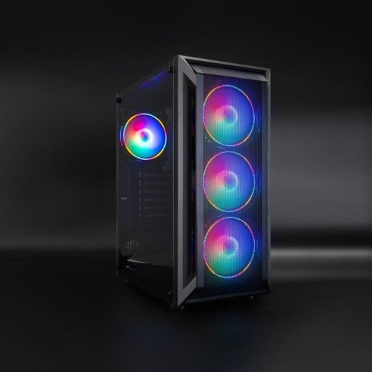 Caja Semitorre Gaming Ragnärok TQGCC101-B ATX Vidrio Templado 4 Ventiladores Negro