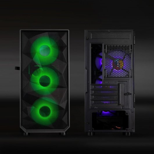 Tooq TQGCC901-B Mini Torre Micro-ATX Gaming com Iluminação RGB Aço Preto