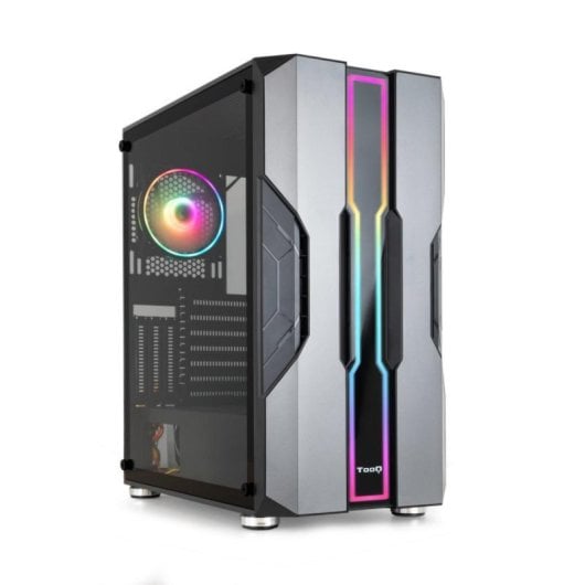 TooQ Nightcity TQGCC103-B Midi Tower Gaming ATX ARGB Aço/Vidro Temperado Preta/Prateada