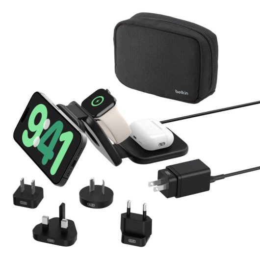 Belkin BoostCharge Pro Auriculares, Smartphone, Reloj inteligente Negro USB Cargador inalámbrico Carga rápida Interior