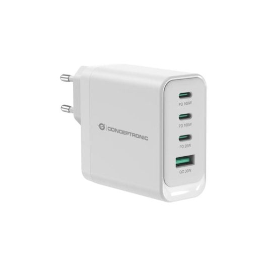 Carregador Conceptronic ALTHEA22W100 100W 3x USB-C 1x USB-A GaN Branco