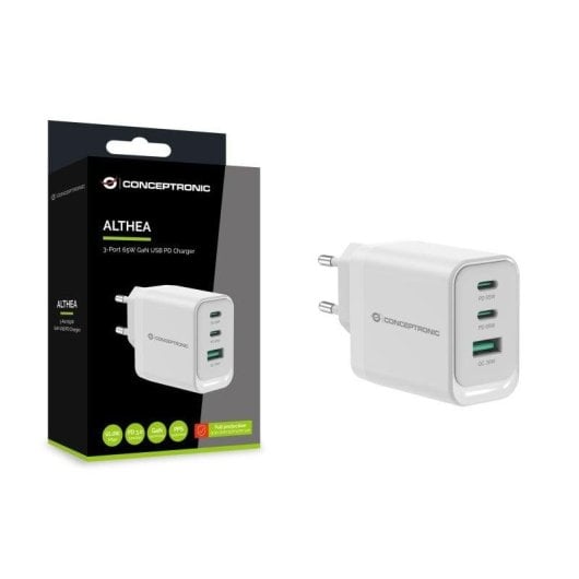 Cargador de Dispositivos Móviles Conceptronic ALTHEA21W65 65W USB-C Blanco
