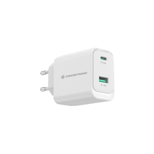 Conceptronic ALTHEA20W45 Universal-Ladegerät für Mobilgeräte, weiß, Wechselstrom, schnelles Laden, für den Innenbereich