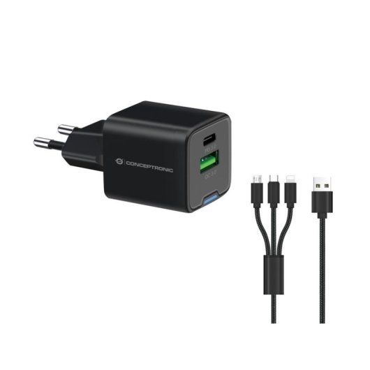 Carregador Conceptronic ALTHEA16B Universal 33W USB-C Power Delivery Preto