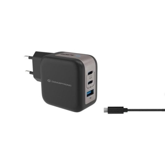 Carregador Universal Conceptronic ALTHEA17B 67W GaN USB-C PD3.0 QC3.0 Preto