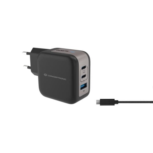 Conceptronic ALTHEA17B Caricabatterie universale per dispositivi mobili, nero, CA, ricarica rapida per interni