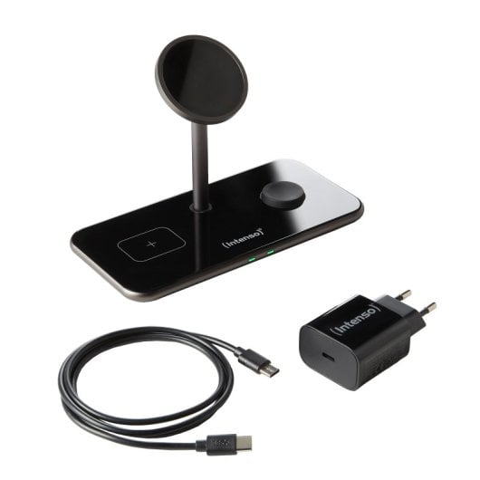 Intenso MB13 Auriculares, Smartphone, Reloj inteligente Negro USB Cargador inalámbrico Carga rápida Interior