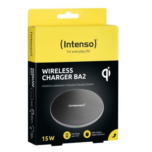 Intenso BA2 Smartphone Schwarz, Silber USB-Wireless-Ladegerät Schnelles Aufladen Indoor