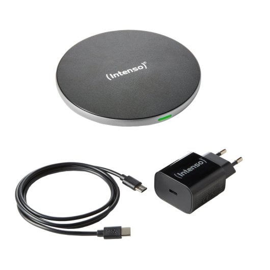 Intenso BA2 Smartphone Schwarz, Silber USB-Wireless-Ladegerät Schnelles Aufladen Indoor