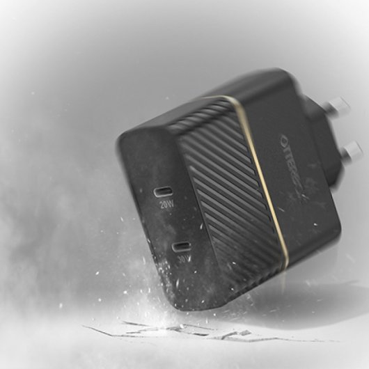OtterBox EU Wall Charger 50W - 1X USB-C 30W + 1X USB-C 20W USB-PD, negro