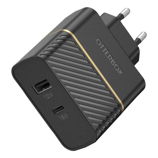Chargeur mural OtterBox EU 30 W - USB-C 18 W + USB-A 12 W USB-PD, noir