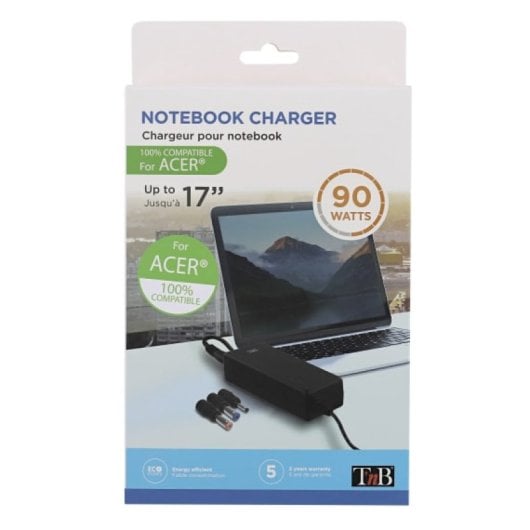 Caricabatterie portatile per dispositivi mobili T'nB CHNBDAC, nero, AC, per interni