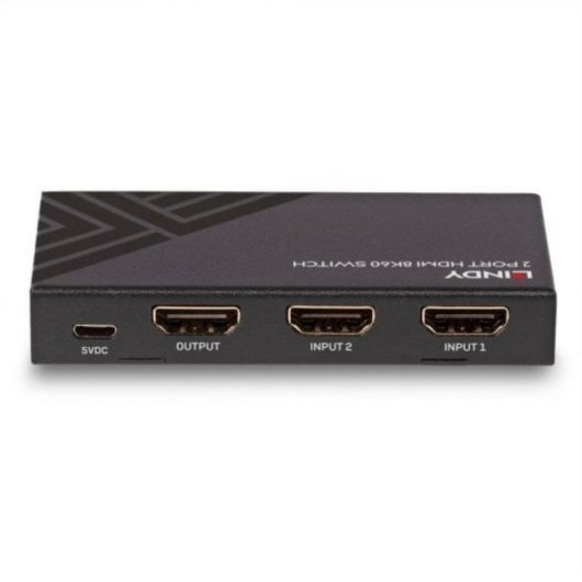Switch HDMI Lindy 38337 Metal 3 Puertos HDMI 2.1 8K 60Hz HDCP 2.3 Negro