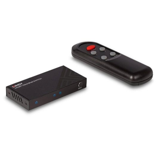 Switch HDMI Lindy 38337 Metal 3 Puertos HDMI 2.1 8K 60Hz HDCP 2.3 Negro