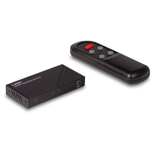 Switch HDMI Lindy 38337 3 Ports HDMI 2.1 8K 60Hz Schwarz Metall