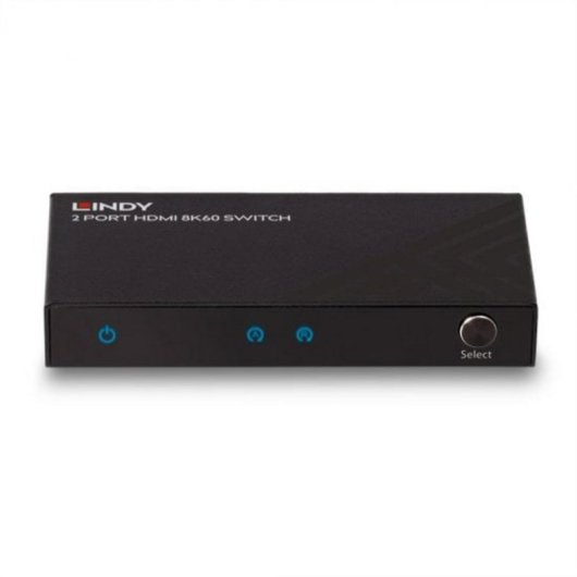 Switch HDMI Lindy 38337 Metal 3 Puertos HDMI 2.1 8K 60Hz HDCP 2.3 Negro
