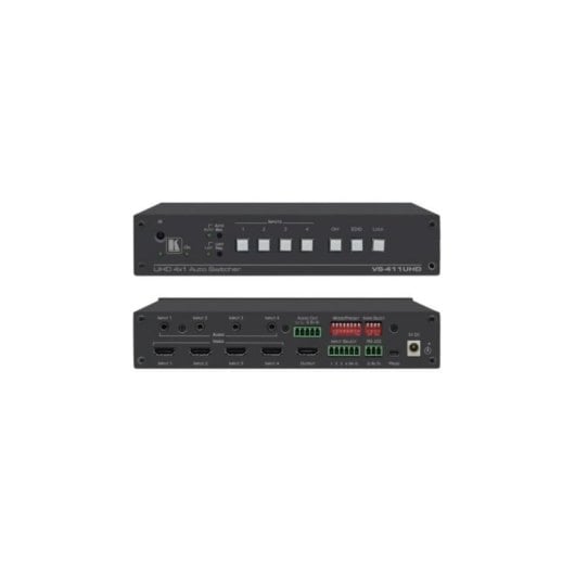 Switch HDMI Kramer VS-411UHD 4K Ultra HD 4 Entradas/1 Salida Negro RS-232 IR