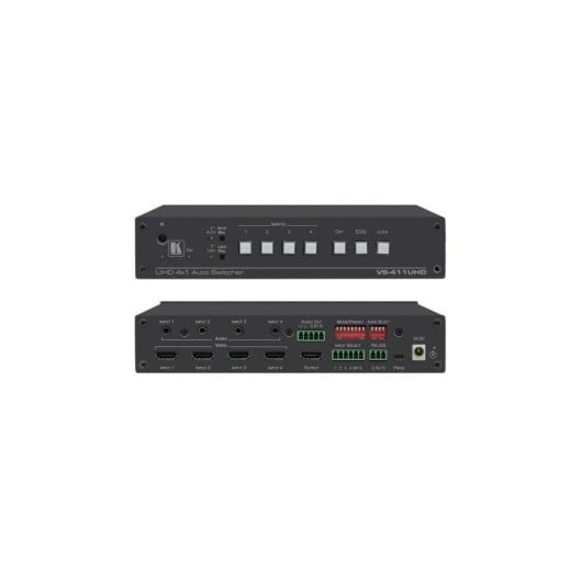 Switch HDMI Kramer VS-411UHD 4K Ultra HD 4 Entradas/1 Salida Negro RS-232 IR