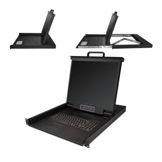 Consola KVM StarTech 1U Rack LCD 19" VGA Teclado QWERTY Táctil 1 Puerto MTBF 50000h