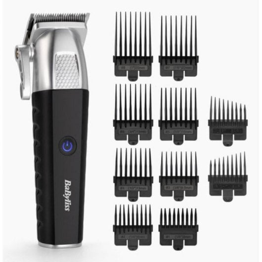 Máquina de Cortar Cabelo BaByliss E812E bateria lítio aço inoxidável 8 pentes guia sem fios